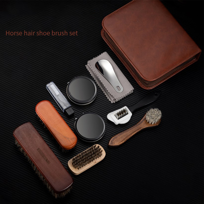 HorseHair Shoe Brush Set Leath - Sneaker Care Kit 评论和价格