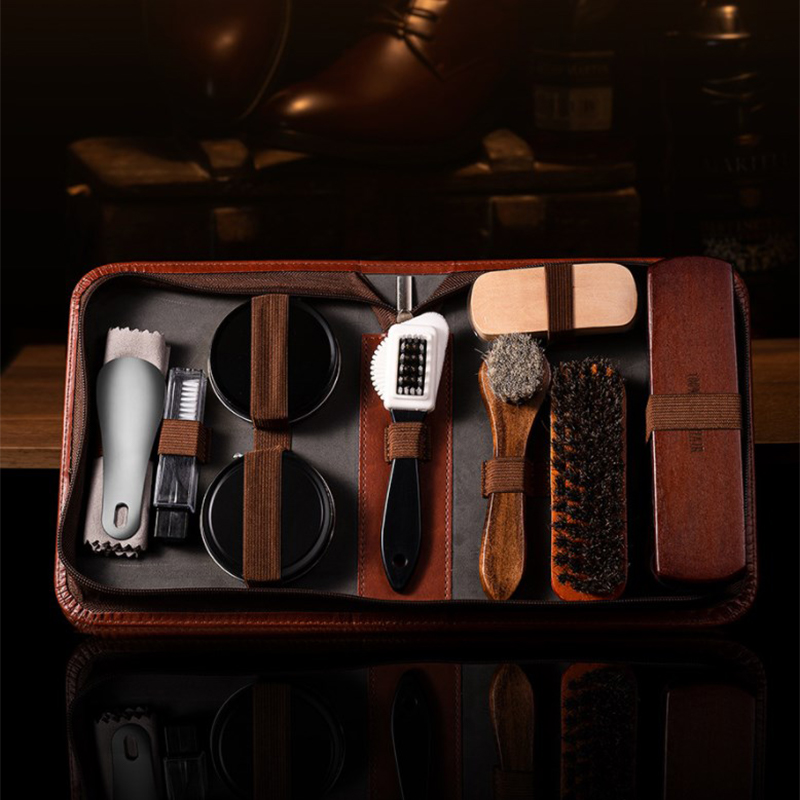 HorseHair Shoe Brush Set Leath - Sneaker Care Kit 评论和价格